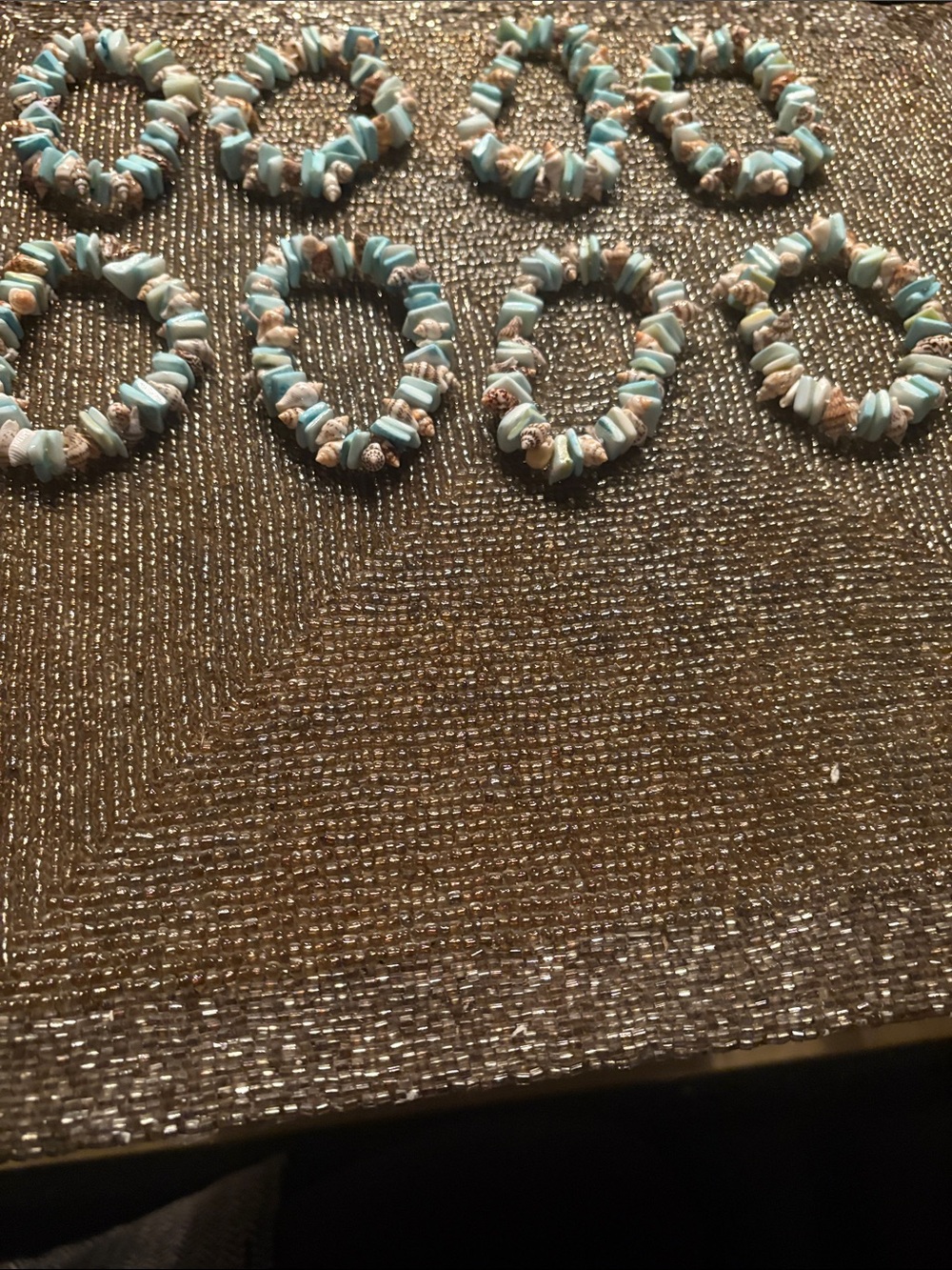 Handmade Turquoise Seashell/Chip Stretch Bracelet - Women Jewelry